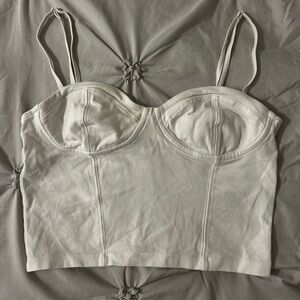 Sunday Best White Cropped Bustier Tank